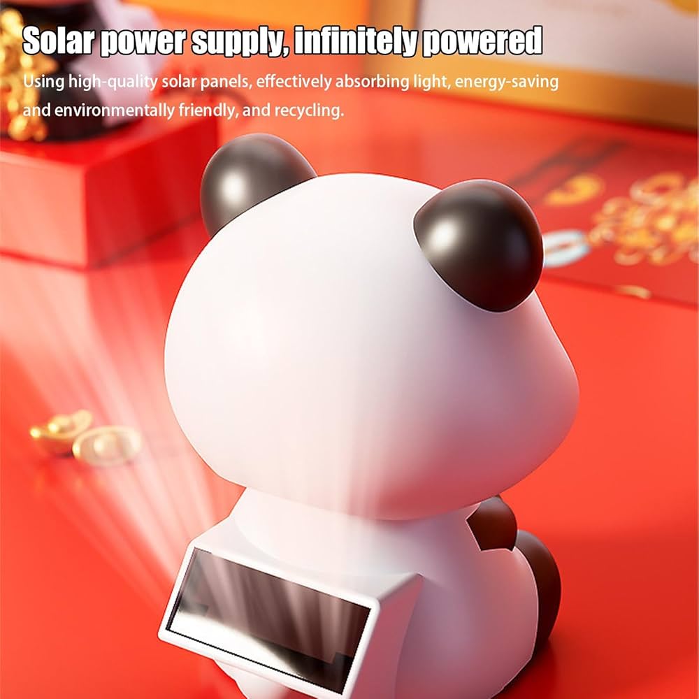 Panda for Car Dashboard - Panda Dashboard Figurines,Solar